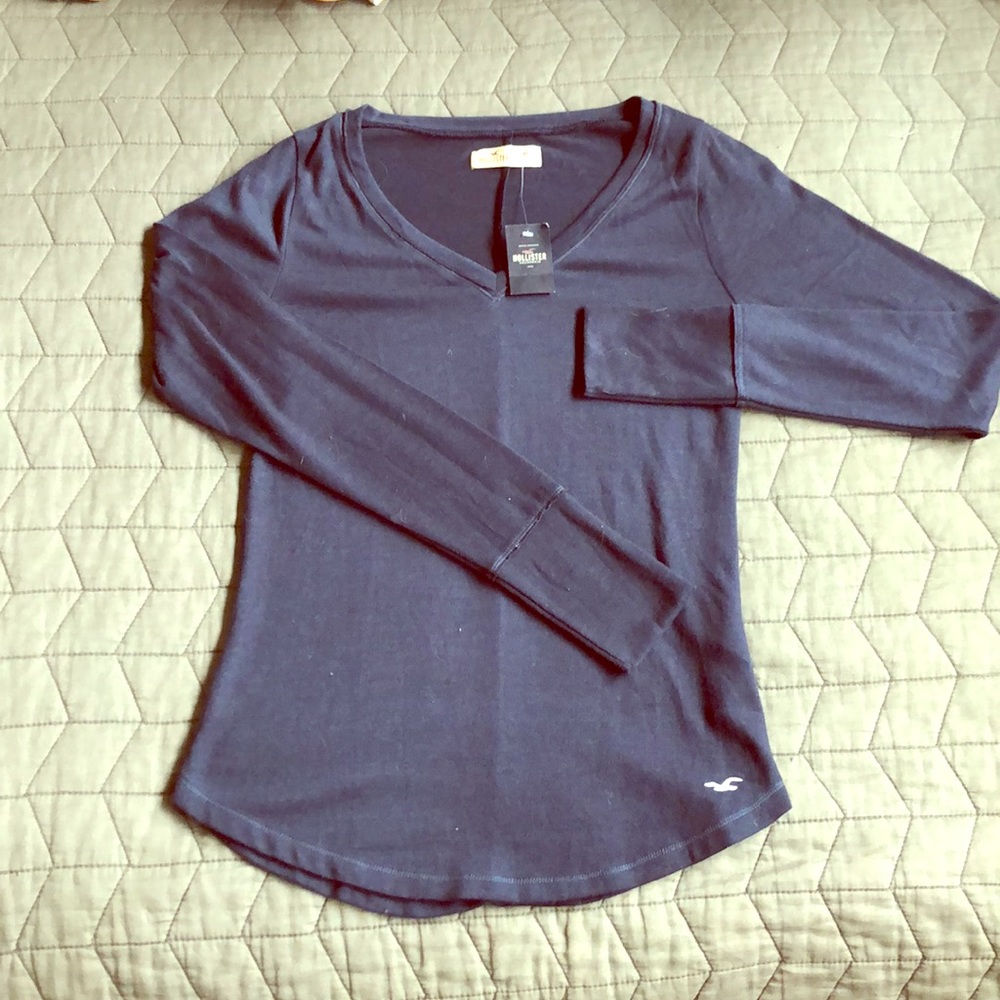 Navy Blue Hollister long-sleeve shirt